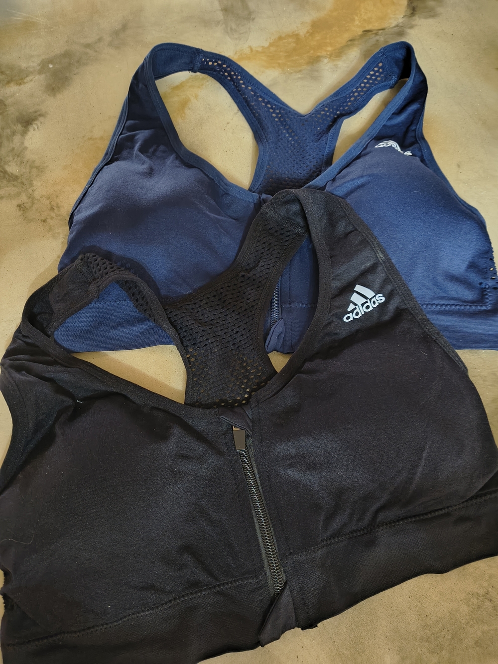 adidas Women’s Front-Zip Sports Bra Duo — Black & Navy